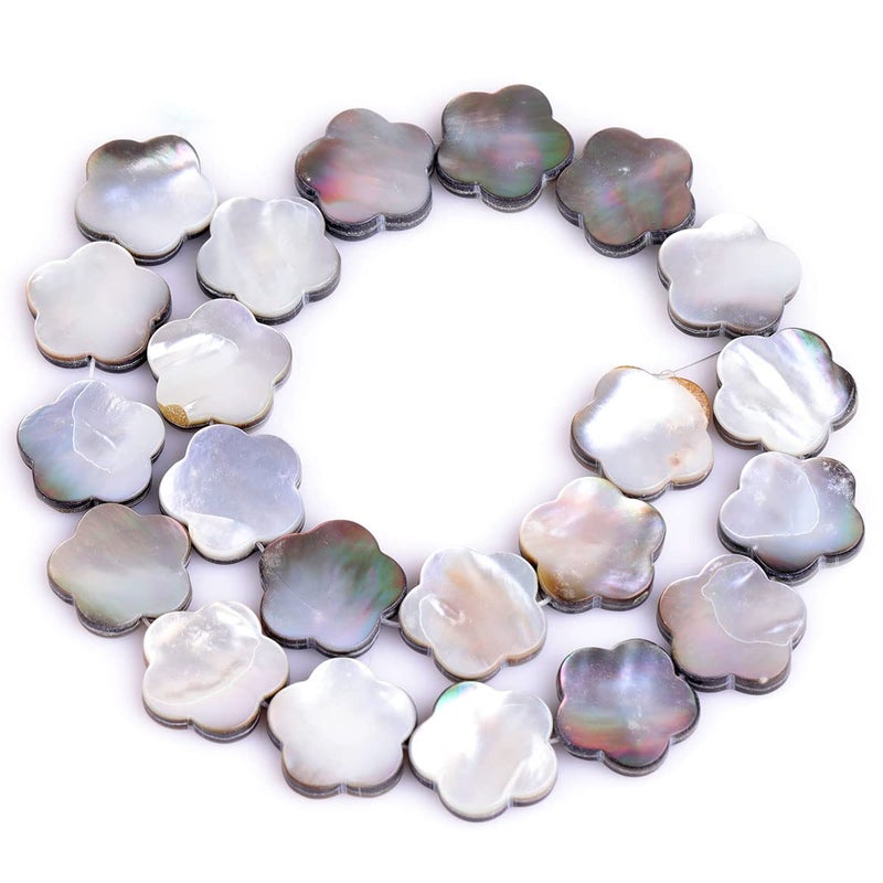 JOE FOREMAN 20mm Shell Semi Precious Gemstone Double Sides Carved Flower Loose Beads for Jewelry Making DIY Handmade Craft Supplies 15" - Image 5